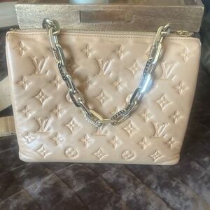 Louis Vuitton Beige Quilted Shoulder Bag